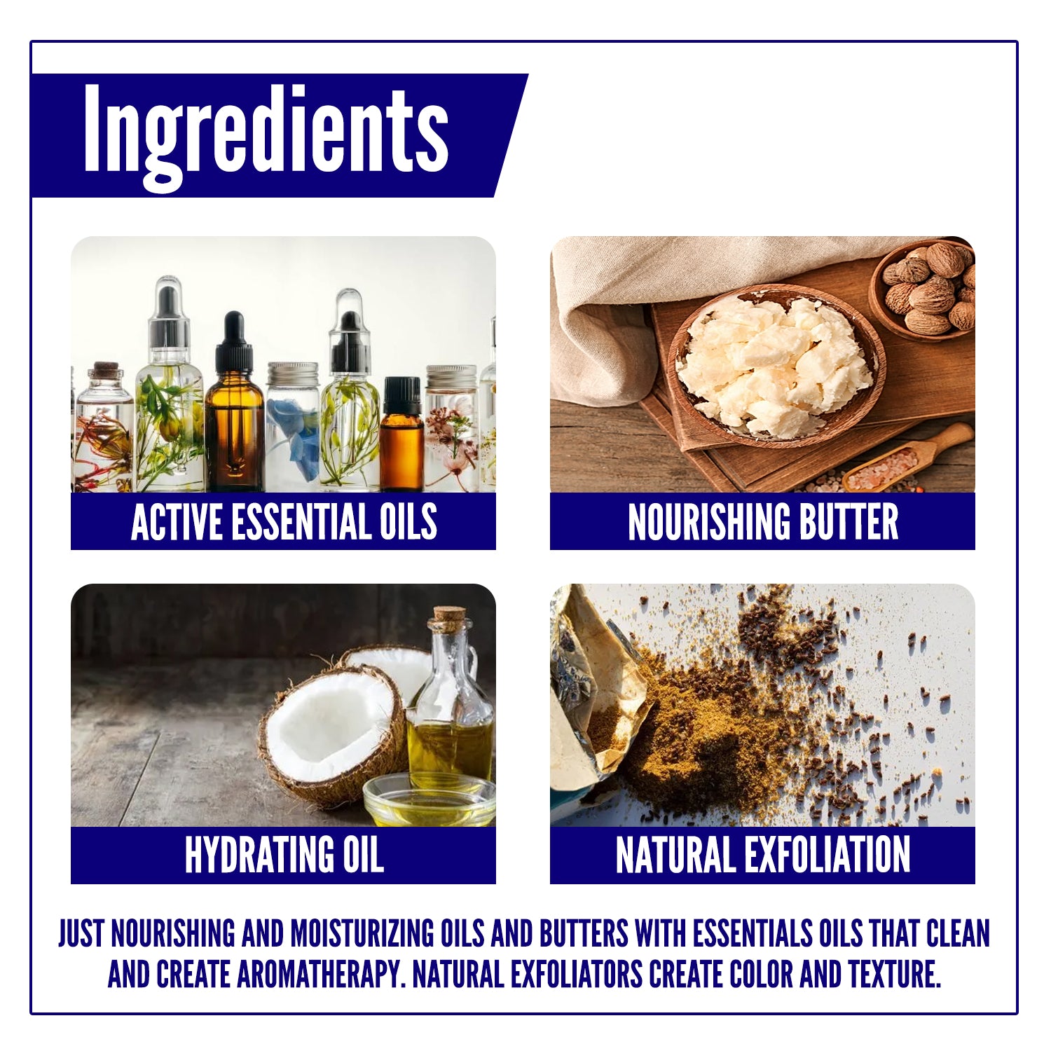 Savvy Fit Soaps Zest Ever Bar in Lemon Rosemary, showcasing its plant-based, USA-made ingredients like active essential oils, nourishing butter, hydrating oil, and natural exfoliation for a refreshing skincare experience.