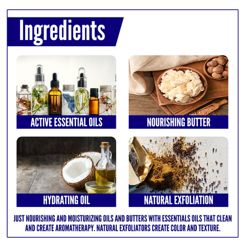 Savvy Fit Soaps Zest Ever Bar in Lemon Rosemary, showcasing its plant-based, USA-made ingredients like active essential oils, nourishing butter, hydrating oil, and natural exfoliation for a refreshing skincare experience.