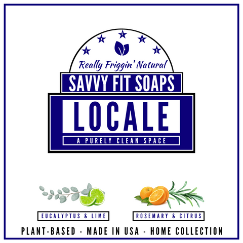 Savvy Fit Soaps Locale product name, highlighting a natural and refreshing skincare option for a soothing and aromatic experience.