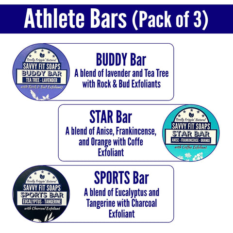 Athlete Soap Bars – 3-Pack | Buddy, Star & Sports