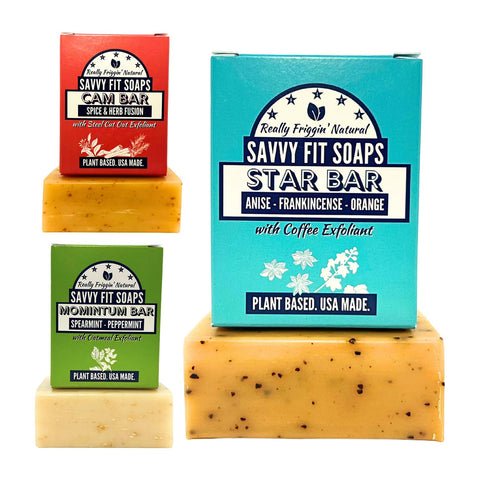 Top Exfoliators Soap Bars – 3-Pack | Star, Cam & Momintum