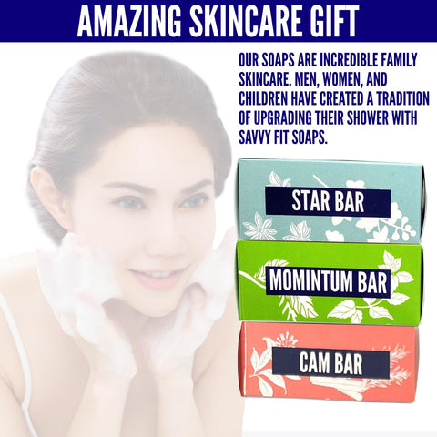 Top Exfoliators Soap Bars – 3-Pack | Star, Cam & Momintum