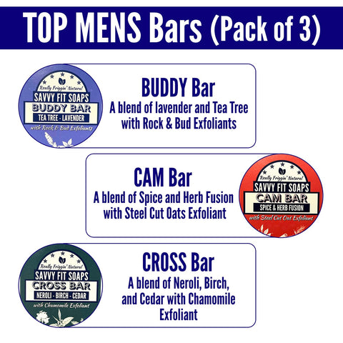 Top Men's Soap Bars – 3-Pack | CAM, BUDDY & CROSS