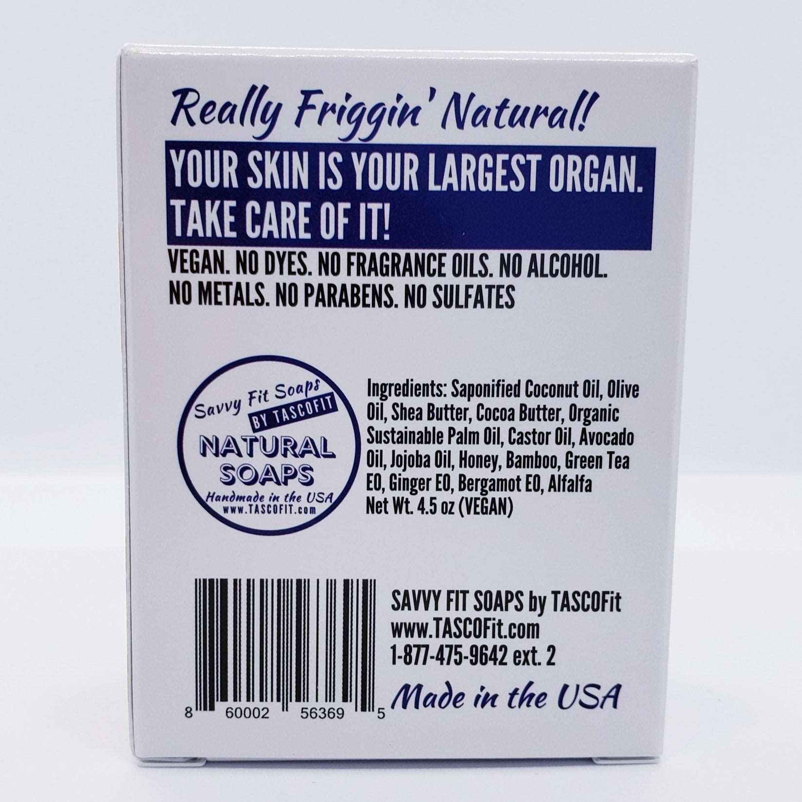 Savvy Fit Soaps Bootea Bar in Green Tea, Ginger, and Alfalfa, showcasing its plant-based, USA-made ingredients for a natural and invigorating skincare experience.